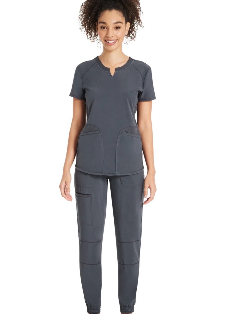Scrubstar Women’s Short-Sleeve Scrub Top and Jogger Pant Set Antimicrobial